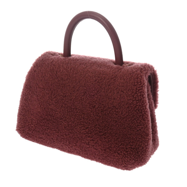CHANEL シャネル トップハンドル フラップバッグ XS 2WAY ボルドー A92990 レディース シアリング ハンドバッグ ABランク 中古 銀蔵