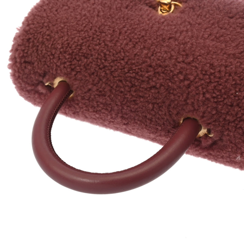 CHANEL シャネル トップハンドル フラップバッグ XS 2WAY ボルドー A92990 レディース シアリング ハンドバッグ ABランク 中古 銀蔵