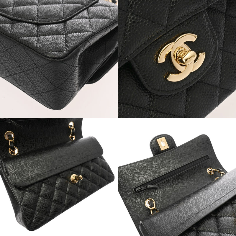 シャネル Wフラップ チェーンショルダー 23cm 42976 ブラック 
