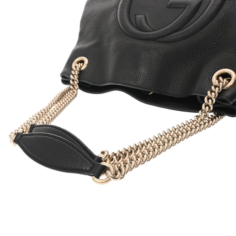 GUCCI グッチ ソーホー インターロッキング チェーントート ブラック 308982 レディース カーフ トートバッグ ABランク 中古 銀蔵