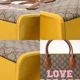 GUCCI グッチ GGスプリーム 2WAYトート ベージュ/イエロー 680956 ユニセックス レザー ハンドバッグ Aランク 中古 銀蔵