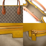 GUCCI グッチ GGスプリーム 2WAYトート ベージュ/イエロー 680956 ユニセックス レザー ハンドバッグ Aランク 中古 銀蔵