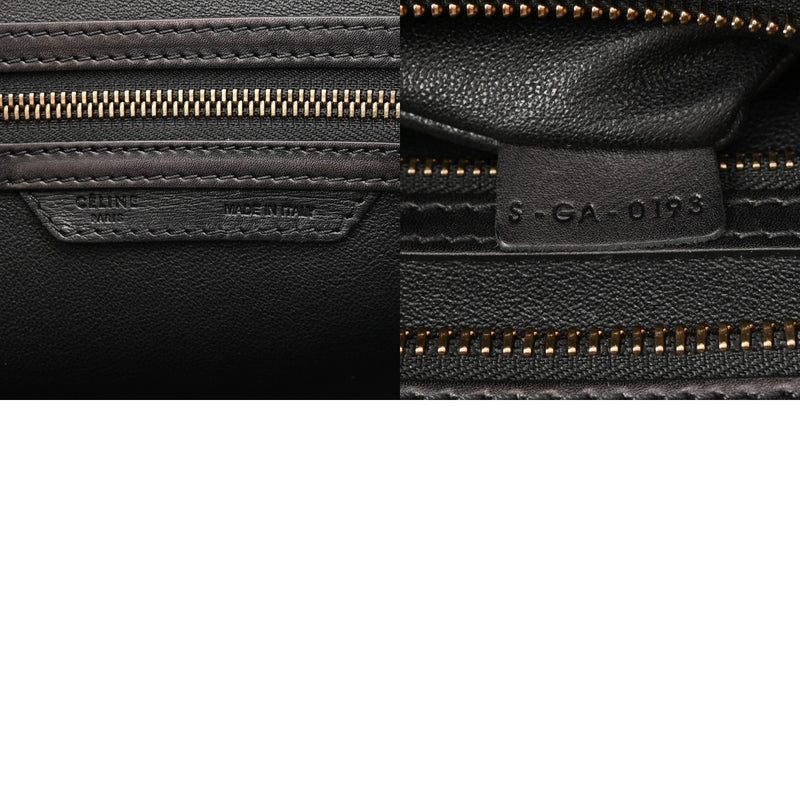 CELINE セリーヌ ラゲージ ミニショッパー ブラック/ブルー/グレー 165213 レディース スムースカーフ/スエード ハンドバッグ Bランク 中古 銀蔵