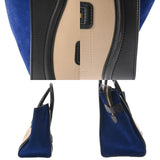 CELINE セリーヌ ラゲージ ミニショッパー ブラック/ブルー/グレー 165213 レディース スムースカーフ/スエード ハンドバッグ Bランク 中古 銀蔵
