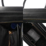 CELINE セリーヌ ラゲージ ミニショッパー ブラック/ブルー/グレー 165213 レディース スムースカーフ/スエード ハンドバッグ Bランク 中古 銀蔵
