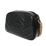 GUCCI グッチ GGマーモント スモールカメラバッグ ブラック 447632 レディース レザー ショルダーバッグ Aランク 中古 銀蔵
