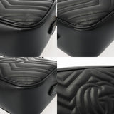 GUCCI グッチ GGマーモント スモールカメラバッグ ブラック 447632 レディース レザー ショルダーバッグ Aランク 中古 銀蔵