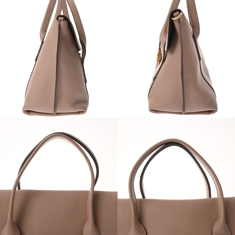 SALVATORE FERRAGAMO フェラガモ 2WAY スモーキーピンク レディース レザー ショルダーバッグ ABランク 中古 銀蔵