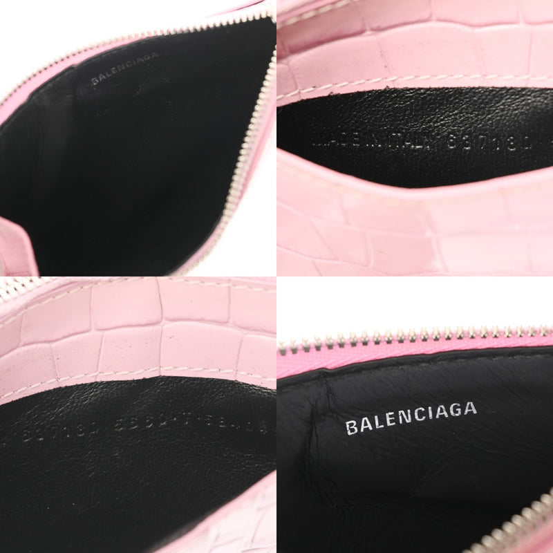 BALENCIAGA バレンシアガ キャッシュ ピンク 637130 レディース 型押しレザー コインケース Bランク 中古 銀蔵