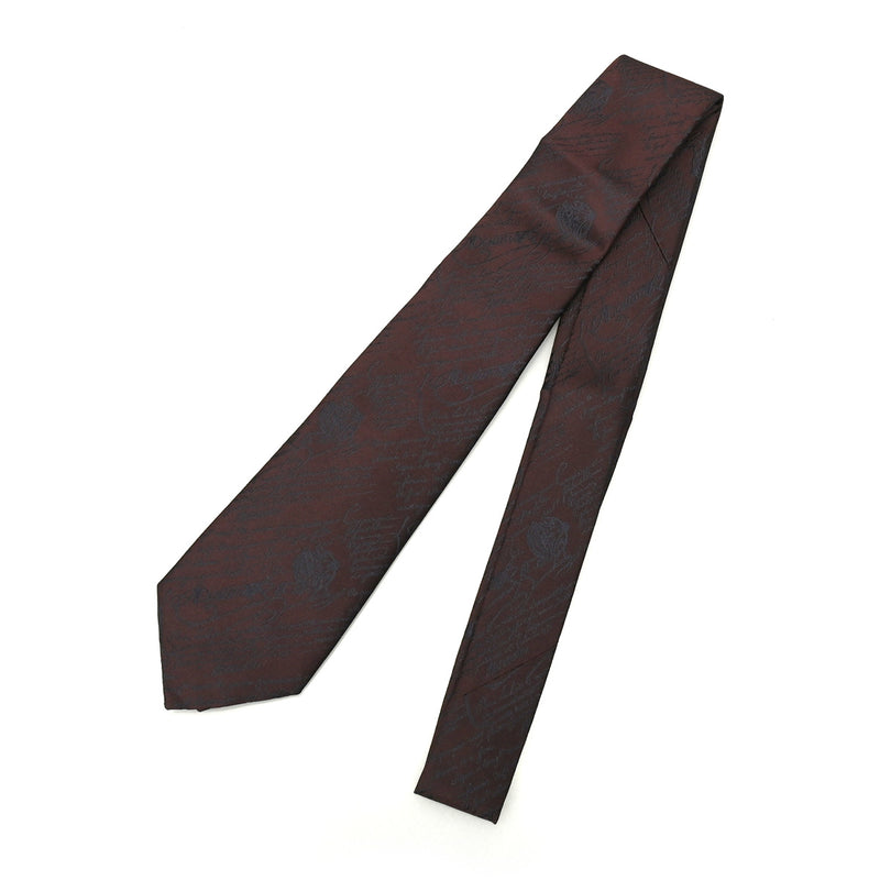 BERLUTI ベルルッティ カリグラフィ ボルドー メンズ シルク100% ネクタイ 未使用 銀蔵