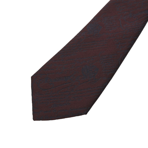 BERLUTI ベルルッティ カリグラフィ ボルドー メンズ シルク100% ネクタイ 未使用 銀蔵