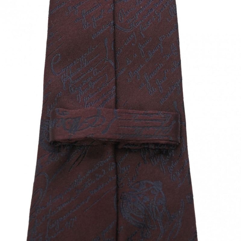 BERLUTI ベルルッティ カリグラフィ ボルドー メンズ シルク100% ネクタイ 未使用 銀蔵