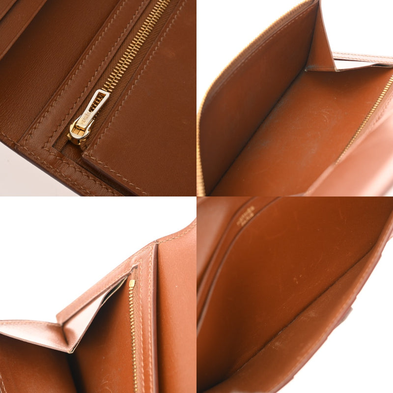 HERMES エルメス ベアンクラシック フォーブ □L刻印(2008年頃) レディース ボックスカーフ 長財布 Bランク 中古 銀蔵