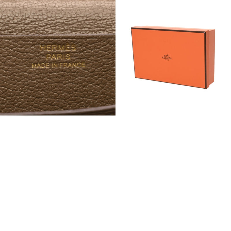 HERMES エルメス ベアン スフレ エトゥープ B刻印(2023年頃) レディース シェーブル 長財布 Bランク 中古 銀蔵