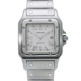 カルティエ サントスガルベ LM 20周年限定 W20040D6 シルバー ボーイズ 腕時計 自動巻き 中古 銀蔵