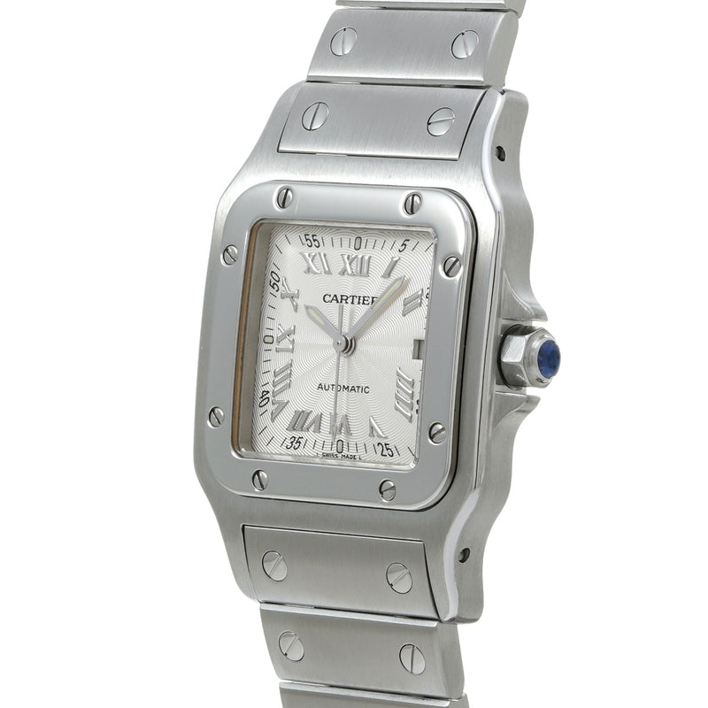 カルティエ サントスガルベ LM 20周年限定 W20040D6 シルバー ボーイズ 腕時計 自動巻き 中古 銀蔵