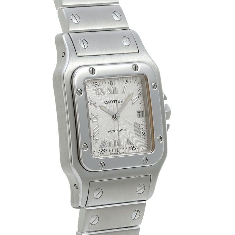 カルティエ サントスガルベ LM 20周年限定 W20040D6 シルバー ボーイズ 腕時計 自動巻き 中古 銀蔵