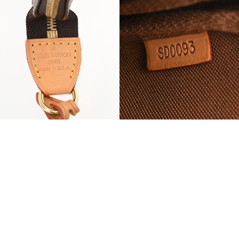LOUIS VUITTON ルイヴィトン モノグラム ポシェット アクセソワール ブラウン M51980 レディース モノグラムキャンバス アクセサリーポーチ Bランク 中古 銀蔵