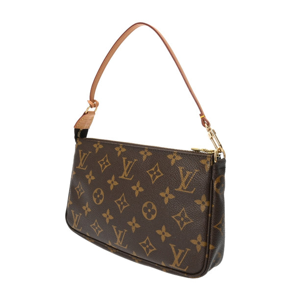 LOUIS VUITTON ルイヴィトン モノグラム ポシェット アクセソワール ブラウン M51980 レディース モノグラムキャンバス アクセサリーポーチ Bランク 中古 銀蔵
