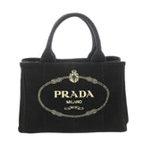 PRADA プラダ カナパ ミニ ブラック 1BG439 レディース キャンバス ハンドバッグ ABランク 中古 銀蔵