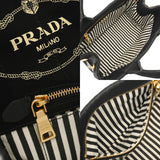 PRADA プラダ カナパ ミニ ブラック 1BG439 レディース キャンバス ハンドバッグ ABランク 中古 銀蔵