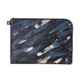 LOUIS VUITTON ルイヴィトン カモフラージュ ポシェットジュール GM ネイビー N64437 メンズ カモフラージュ キャンバス クラッチバッグ ABランク 中古 銀蔵
