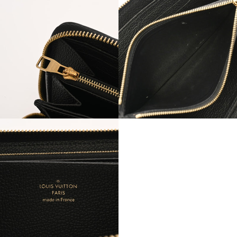 LOUIS VUITTON ルイヴィトン モノグラムアンプラント ジッピーウォレット ノワール M61864 レディース レザー 長財布 Aランク 中古 銀蔵