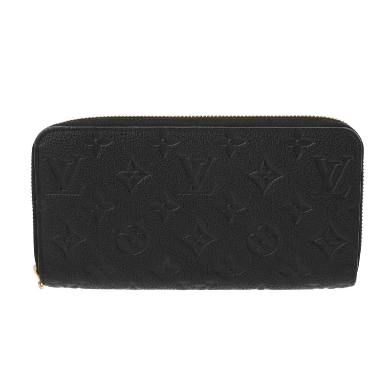 LOUIS VUITTON ルイヴィトン モノグラムアンプラント ジッピーウォレット ノワール M61864 レディース レザー 長財布 Aランク 中古 銀蔵