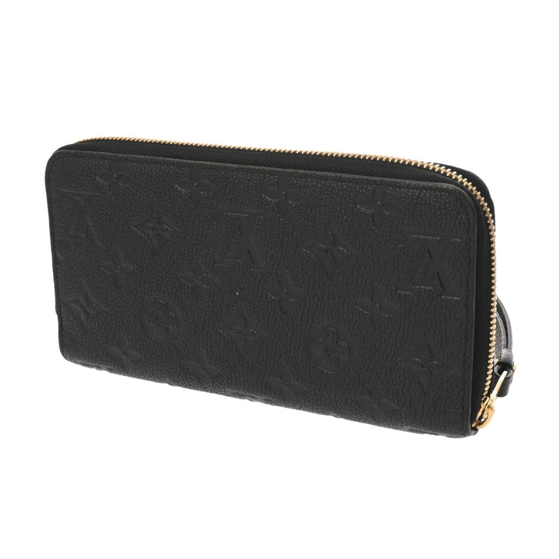 LOUIS VUITTON ルイヴィトン モノグラムアンプラント ジッピーウォレット ノワール M61864 レディース レザー 長財布 Aランク 中古 銀蔵