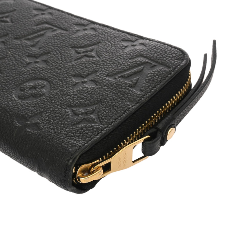 LOUIS VUITTON ルイヴィトン モノグラムアンプラント ジッピーウォレット ノワール M61864 レディース レザー 長財布 Aランク 中古 銀蔵