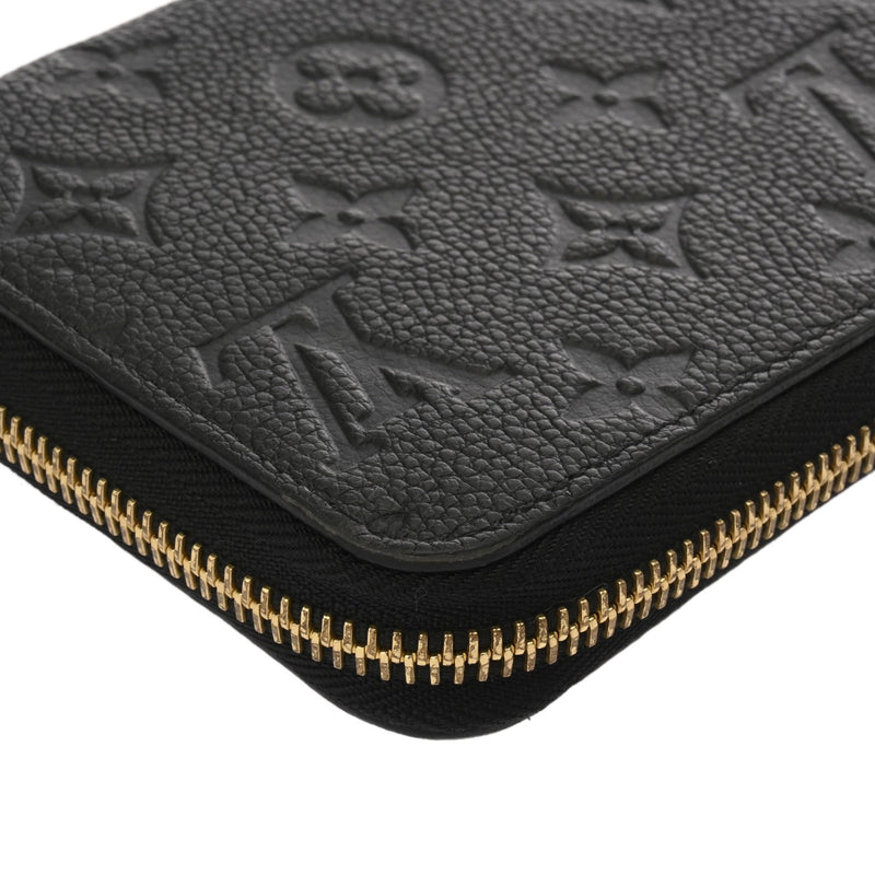 LOUIS VUITTON ルイヴィトン モノグラムアンプラント ジッピーウォレット ノワール M61864 レディース レザー 長財布 Aランク 中古 銀蔵