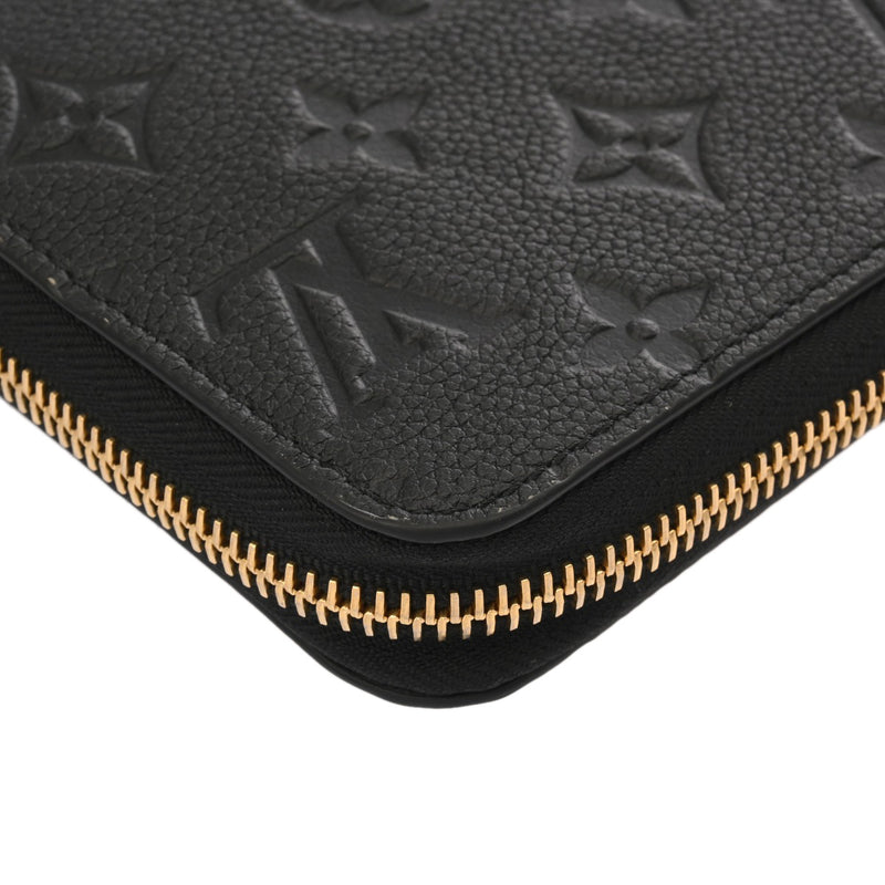 LOUIS VUITTON ルイヴィトン モノグラムアンプラント ジッピーウォレット ノワール M61864 レディース レザー 長財布 ABランク 中古 銀蔵