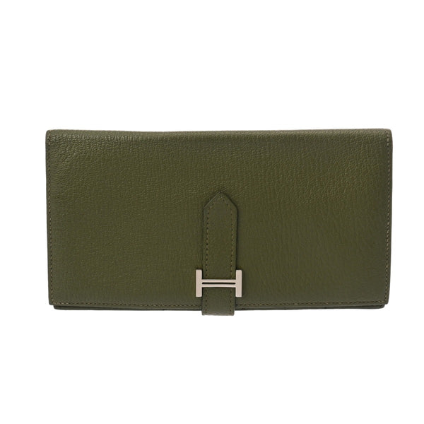 HERMES エルメス ベアンスフレ カノピ □Q刻印(2013年頃) レディース シェーブル 長財布 Bランク 中古 銀蔵