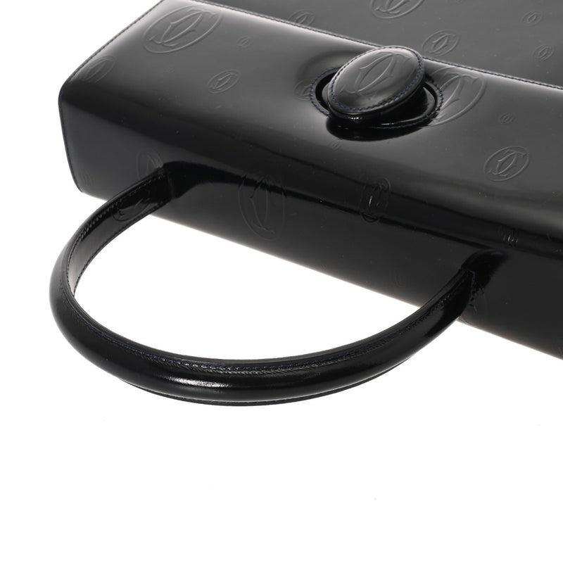 CARTIER カルティエ ハッピーバースデー ブラック レディース レザー ハンドバッグ ABランク 中古 銀蔵