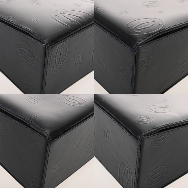 CARTIER カルティエ ハッピーバースデー ブラック レディース レザー ハンドバッグ ABランク 中古 銀蔵