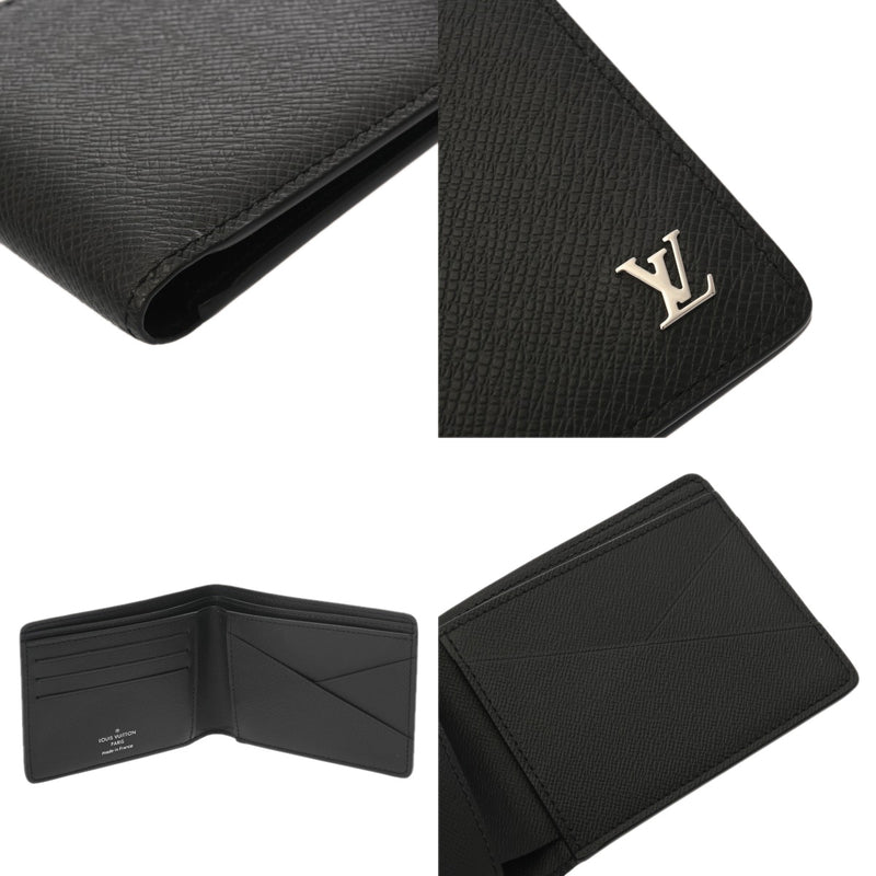 LOUIS VUITTON ルイヴィトン タイガ ポルトフォイユ ミュルティプル ノワール M30295 メンズ レザー 二つ折り財布 Aランク 中古 銀蔵