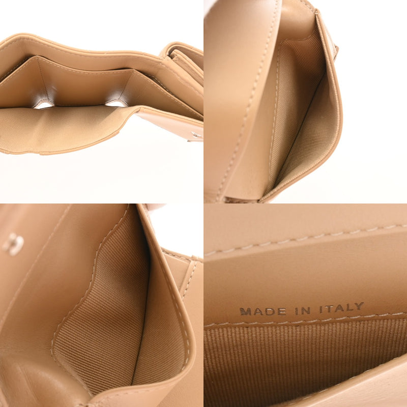 CHANEL シャネル スモールフラップウォレット ベージュ AP3882 レディース カーフ 三つ折り財布 Aランク 中古 銀蔵