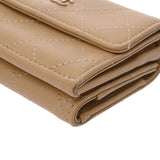 CHANEL シャネル スモールフラップウォレット ベージュ AP3882 レディース カーフ 三つ折り財布 Aランク 中古 銀蔵