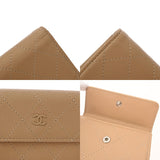 CHANEL シャネル スモールフラップウォレット ベージュ AP3882 レディース カーフ 三つ折り財布 Aランク 中古 銀蔵