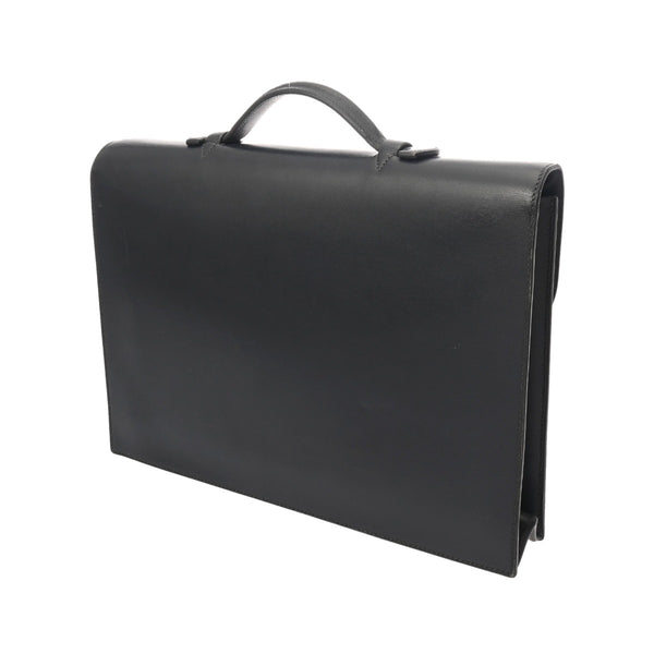 HERMES エルメス サックアデペッシュ 34 ブルーインディゴ □C刻印(1999年頃) メンズ ボックスカーフ ビジネスバッグ Bランク 中古 銀蔵