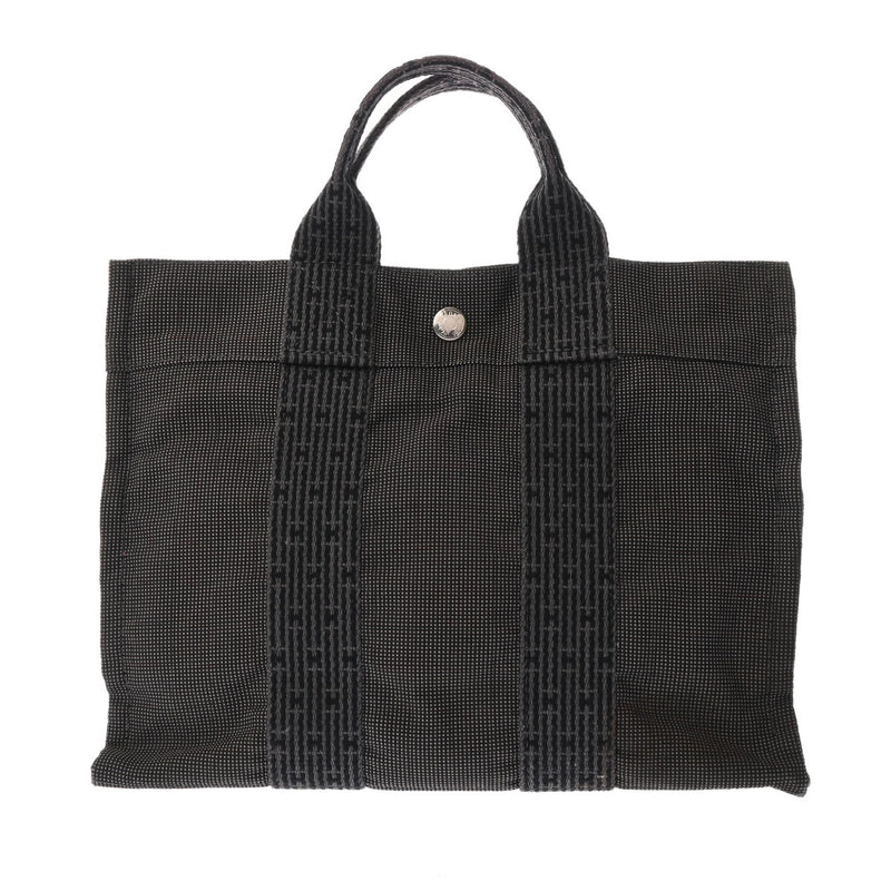 HERMES エルメス エールライン トート PM 旧型 グレー ユニセックス キャンバス トートバッグ ABランク 中古 銀蔵