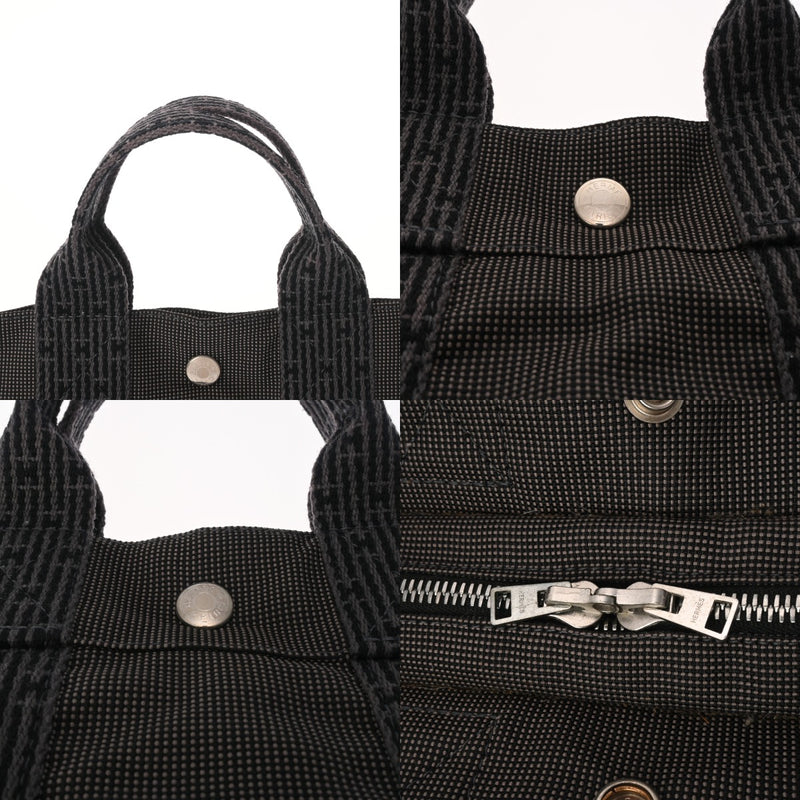 HERMES エルメス エールライン トート PM 旧型 グレー ユニセックス キャンバス トートバッグ ABランク 中古 銀蔵