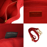 PRADA プラダ カナパ ミニ レッド 1BG439 レディース キャンバス ハンドバッグ ABランク 中古 銀蔵