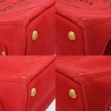 PRADA プラダ カナパ ミニ レッド 1BG439 レディース キャンバス ハンドバッグ ABランク 中古 銀蔵