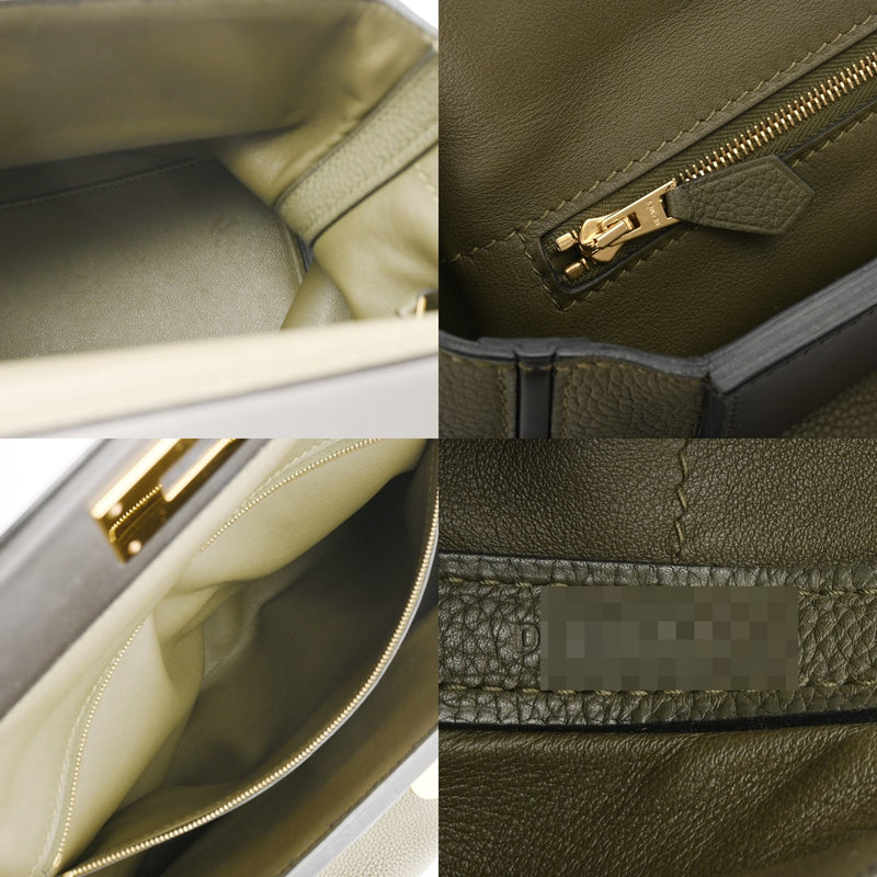HERMES エルメス サックヴァンキャトル 29 グリーン系/ブラック系 D刻印(2019年頃) レディース トリヨンクレマンス ハンドバッグ Aランク 中古 銀蔵