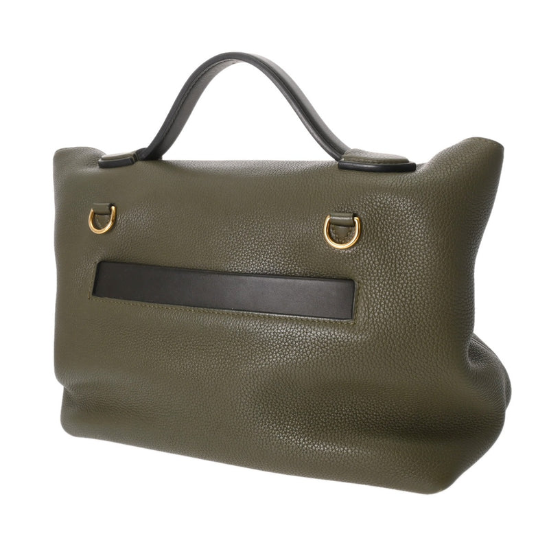 HERMES エルメス サックヴァンキャトル 29 グリーン系/ブラック系 D刻印(2019年頃) レディース トリヨンクレマンス ハンドバッグ Aランク 中古 銀蔵