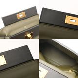 HERMES エルメス サックヴァンキャトル 29 グリーン系/ブラック系 D刻印(2019年頃) レディース トリヨンクレマンス ハンドバッグ Aランク 中古 銀蔵