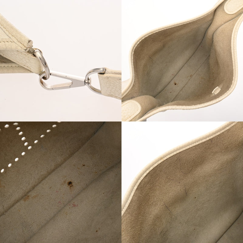 HERMES エルメス エヴリン2 ホワイト □J刻印(2006年頃) ユニセックス トリヨンクレマンス ショルダーバッグ Bランク 中古 銀蔵