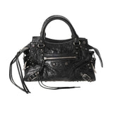 BALENCIAGA バレンシアガ ネオカゴール XS ブラック 700940 レディース レザー ハンドバッグ ABランク 中古 銀蔵