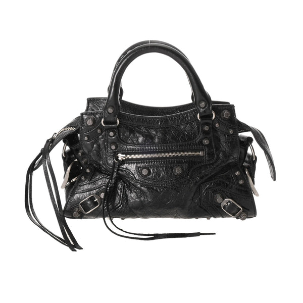 BALENCIAGA バレンシアガ ネオカゴール XS ブラック 700940 レディース レザー ハンドバッグ ABランク 中古 銀蔵